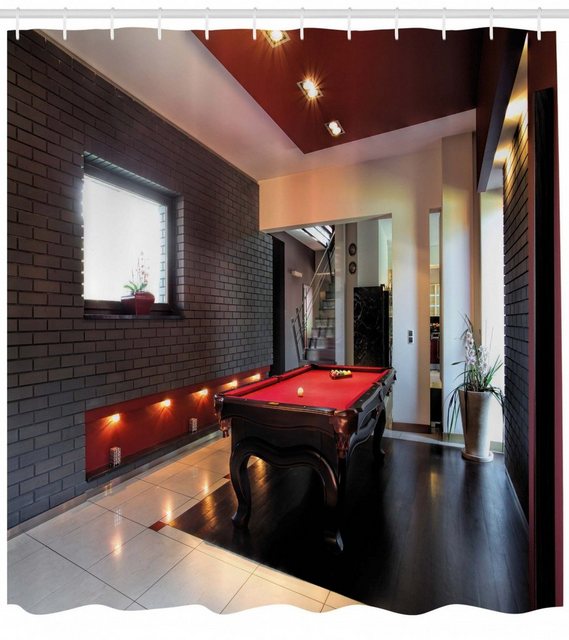 Abakuhaus Duschvorhang "Moderner Digitaldruck mit 12 Haken auf Stoff Wasser Resistent" Breite 175 cm, Höhe 180 cm, Modern Pool-Spiel Snooker Tisch