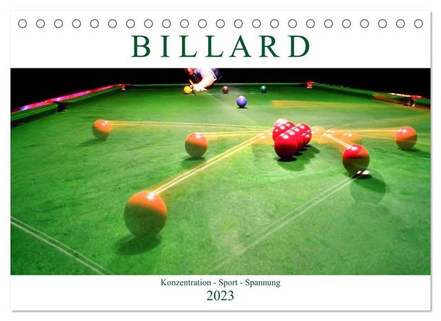 CALVENDO Wandkalender "Billard. Konzentration - Sport - Spannung (Tischkalender 2023 DIN A5 quer)"
