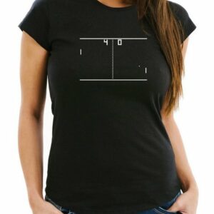 MoonWorks Print-Shirt "Damen T-Shirt Ping Pong Atari Slim Fit Moonworks®" mit Print