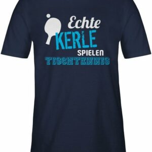 Shirtracer T-Shirt "Echte Kerle spielen Tischtennis - Sport Zubehör - Herren Premium T-Shirt" Wandern, Football und Co.