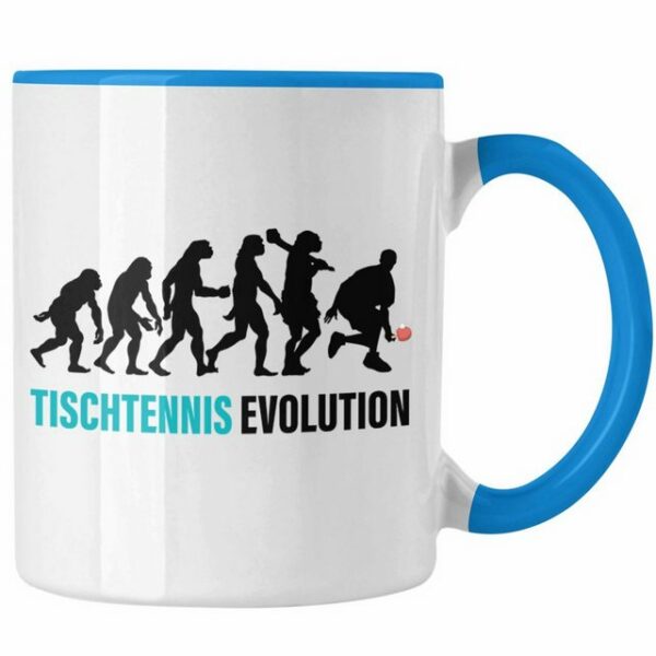 Trendation Tasse "Trendation - Tischtennis Evolution Tasse Geschenk Tischtennisspieler Geschenkidee Lustig für Männer Tischtennis Zubehör"
