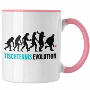 Trendation Tasse "Trendation - Tischtennis Evolution Tasse Geschenk Tischtennisspieler Geschenkidee Lustig für Männer Tischtennis Zubehör"