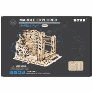 ROKR 3D-Puzzle "ROKR Marble Explorer Swingback Wall Murmelbahn LG503", 260 Puzzleteile, Holzbausatz zum Selberbauen