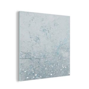MuchoWow Acrylglasbild "Marmor - Blau - Glitter", (1 St), Glasbilder - Bilder auf Glas Wandbild - Foto auf Glas - Wanddekoration