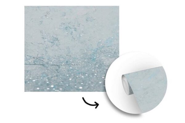 MuchoWow Fototapete "Marmor - Blau - Glitter", Matt, bedruckt, (6 St), Vinyl Tapete für Wohnzimmer oder Schlafzimmer, Wandtapete