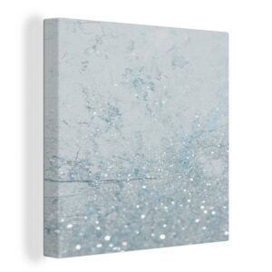 OneMillionCanvasses® Leinwandbild "Marmor - Blau - Glitter", (1 St), Leinwand Bilder für Wohnzimmer Schlafzimmer