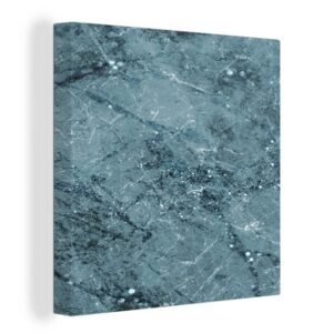 OneMillionCanvasses® Leinwandbild "Marmor - Blau - Muster", (1 St), Leinwand Bilder für Wohnzimmer Schlafzimmer