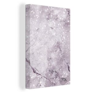 OneMillionCanvasses® Leinwandbild "Marmor - Glitter - Lila", (1 St), Leinwand Bilder für Wohnzimmer Schlafzimmer