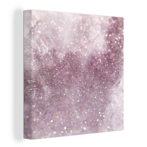 OneMillionCanvasses® Leinwandbild "Marmor - Muster - Lila", (1 St), Leinwand Bilder für Wohnzimmer Schlafzimmer