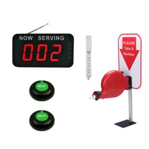 433.92MHZ Full Equipment Turn O Matic Ticket Dispenser Call Pager Wireless Buzzer Queue Calling System