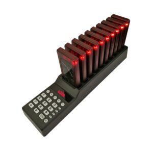 Restaurant Wireless Paging Queuing System 10 Call Coaster Pager+1 Transmitter Keyboard
