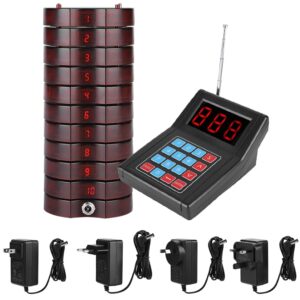 1.5km Connection 1-for-10 Wireless Queue Calling System Pager for Restaurant
