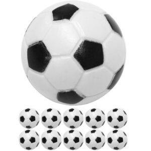 GAMES PLANET Spielball Games Planet Kicker Bälle, 5 oder 10 Stück (Set, 10er-Pack), Farbe: schwarz/weiß (Klassische Fußball-Optik), hart und schnell, Durchmesser 31mm, Tischfussball Kickerbälle Ball
