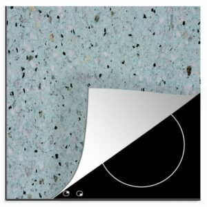MuchoWow Herdblende-/Abdeckplatte Marmor - Punkte - Blau, Vinyl, (1 tlg), 78x78 cm, Ceranfeldabdeckung, Arbeitsplatte für küche