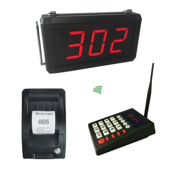 Queue Management System 2 or 3-Digit Number Display with Ticket Thermal Printer