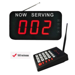 Take A Number System Wireless Queue Calling 3 Digit Display for Restaurant Hospital Medical Clinic Bank Counter Office