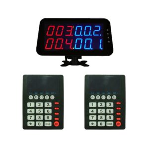 Wireless Restaurant Queue Calling System Best Price Long-life Use With 2 Transmitter Keypad K-999 And 1 Display K-4-D For Hotel