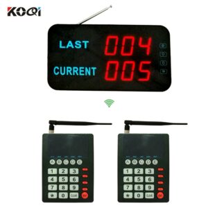 1 Receiver 2 Transmitter Wireless Queue Call System keypad screen Easy to Use in Clinic Bank 433.92 MHZ CE