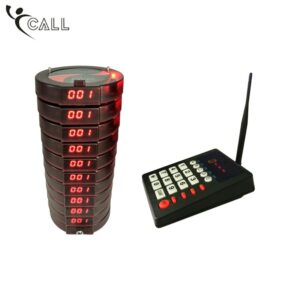 433.92mhz Queue Wireless Calling Waiter Buzzer System Restaurant Server Pager Number Keypad and Guest Paging