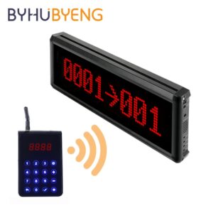 BYHUBYENG Wireless Queue Management Calling Restaurant Paging System Waiter Customer Restaurante Pager LED Long Distance