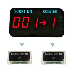 Number Calling System Wireless Queue Call System LED Display Show Tickets Number & Counter Number (2 buttons +1 display )