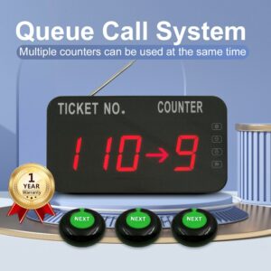 Queue Management System Take A number Tickets Number Waitting System Come With English Voice Announce ( 3 button +1 display )