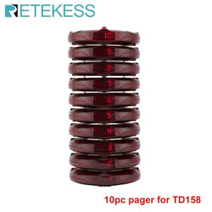 Retekess 10pc Buzzer Receivers For TD158 Restaurant Pager Paging System Wireless Queue Calling System For Cafe Food Court Clinic