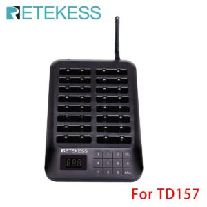 Retekess Transmitter Keypad & Charging Base For TD157 Restaurant Pager Wireless Calling Queuing System For Cafe Bar Food Truck