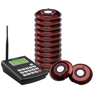 SINGCALL Wireless Coaster Pager system, Restaurant Queue Paging System,Queuing System Calling Button,Take Food to Use