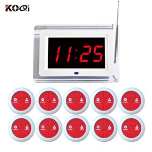 Waterproof Table Call Button Queuing Paging Transmitter 433 MHZ Service Waiter Pager System Wireless Pagers For Restaurants