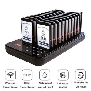 Wireless Restaurant Pager Food Truck Coasters Buzzer Pager Receiver Calling System For Bar Cafe Food Court Church Queuing System