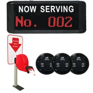 English/Spanish Wireless Queue Management System Next Control Button with 3-Digit Number Display Ticket Dispenser
