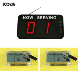 Simple Queue Management System LED Display Receiver Transmitter NEXT button Wireless Queuing Machine For Hospital Food Court