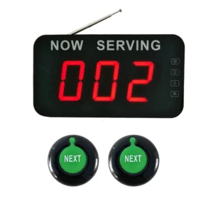 Take A Number 3-Digit Display Screen with Next Control Button Wireless Queue Management System