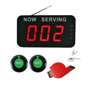 Wireless LED Number Screen with NEXT Control Button Ticket Dispenser Restaurant Hospital Queue Manage System