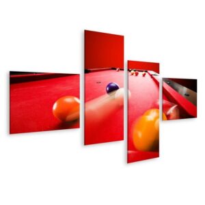 islandburner Leinwandbild Bild auf Leinwand Billard Pool Spiel Breaking Color Ball Dreieck Rotes