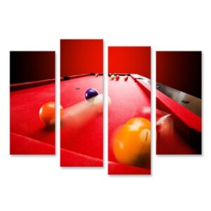 islandburner Leinwandbild Bild auf Leinwand Billard Pool Spiel Breaking Color Ball Dreieck Rotes