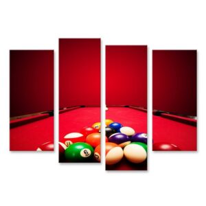 islandburner Leinwandbild Bild auf Leinwand Billard Pool Spiel Farbe Kugeln Dreieck Zielen Spiel