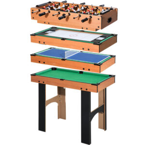 Homcom - 4 in 1 Multi Spieltisch Tischfussball Tischkicker Billard Tischtennis Hockey - Mehrfarbig