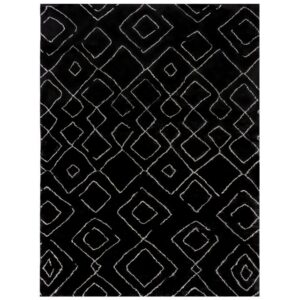 Teppich Schwarz-Weißer Geometrischer DART ROSE Teppich, KADIMA DESIGN, Rechteckig, Höhe: 15 mm