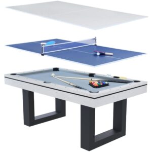 Concept-usine - 3-in-1-Spieltisch aus Holz in Weiß mit Billard und Tischtennis denver - Weiß