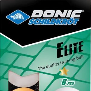 Donic-Schildkröt - Tischtennisball 1-Stern Elite, Poly 40+ Qualität, 6 Stk. im Blister, 3x weiß, 3x