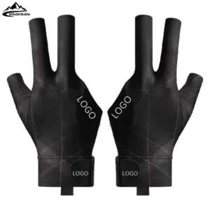 Indonesia Hot Sale Custom Durable Non-slip Breathable 3 Finger Billiard Accessories Snooker Gloves For Professional Table Player
