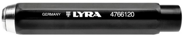 LYRA Malkreide Kreidehalter Kreidefallstift Kreidenfallstift für Kreide Ø 11-12 mm, achteckig, Druck-Mechanik und Klemme aus Metall