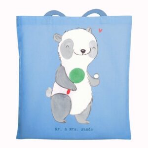 Mr. & Mrs. Panda Tragetasche Panda Tischtennis Medizin - Sky Blue - Geschenk, Tischtennis Verein, (1-tlg)
