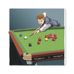 MuchoWow Gaming Mauspad Illustration eines Billard spielenden Mannes (1-St), Mousepad mit Rutschfester Unterseite, Gaming, 40x40 cm, XXL, Großes