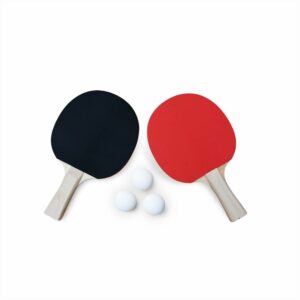Set mit 2 Schlägern und 3 Bällen für Ping Pong - Schwarz und Rot - Sweeek