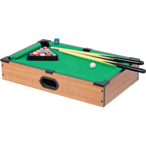 Spetebo - Mini Tischbilliard aus Holz mit Zubehör - 50 x 30 cm - Kleiner Pool Billardtisch komplett Set - Poolbillard Snooker inklusive Queues und