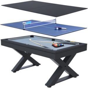 Spieltisch, Tischtennisplatte und Billardtisch aus Holz, schwarz texas - Schwarz