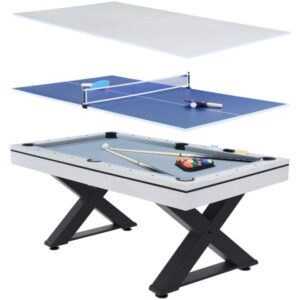 Spieltisch, Tischtennisplatte und Billardtisch aus Holz, weiß texas - Weiß